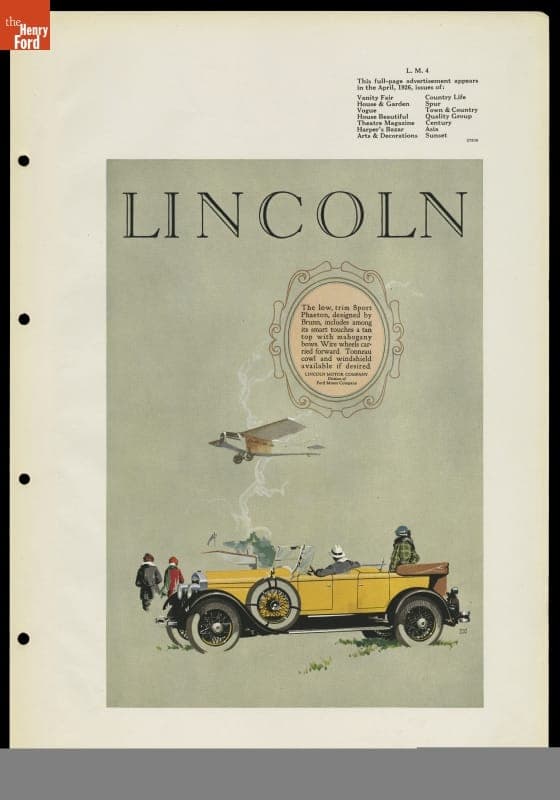 "The Low, Trim Sport Phaeton...," Ford Motor Company Advertisement, 1926