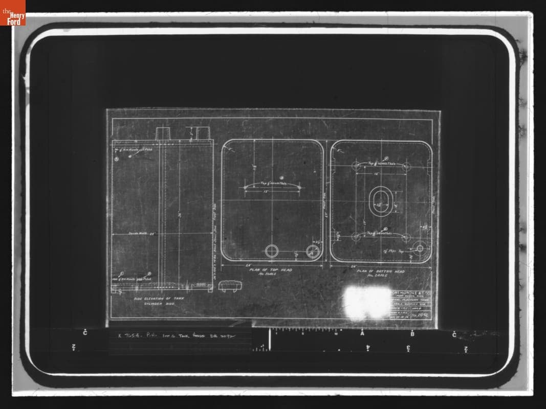 Port Huron Engine & Thresher Company Drawing, "100 Gal. Platform Tank," October 14, 1914