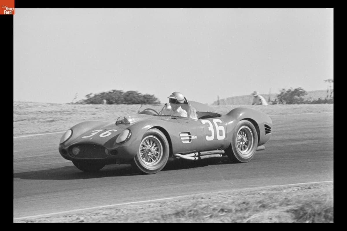 Bob Hurt Driving Ferrari Race Car at Pacific Grand Prix, October 1962