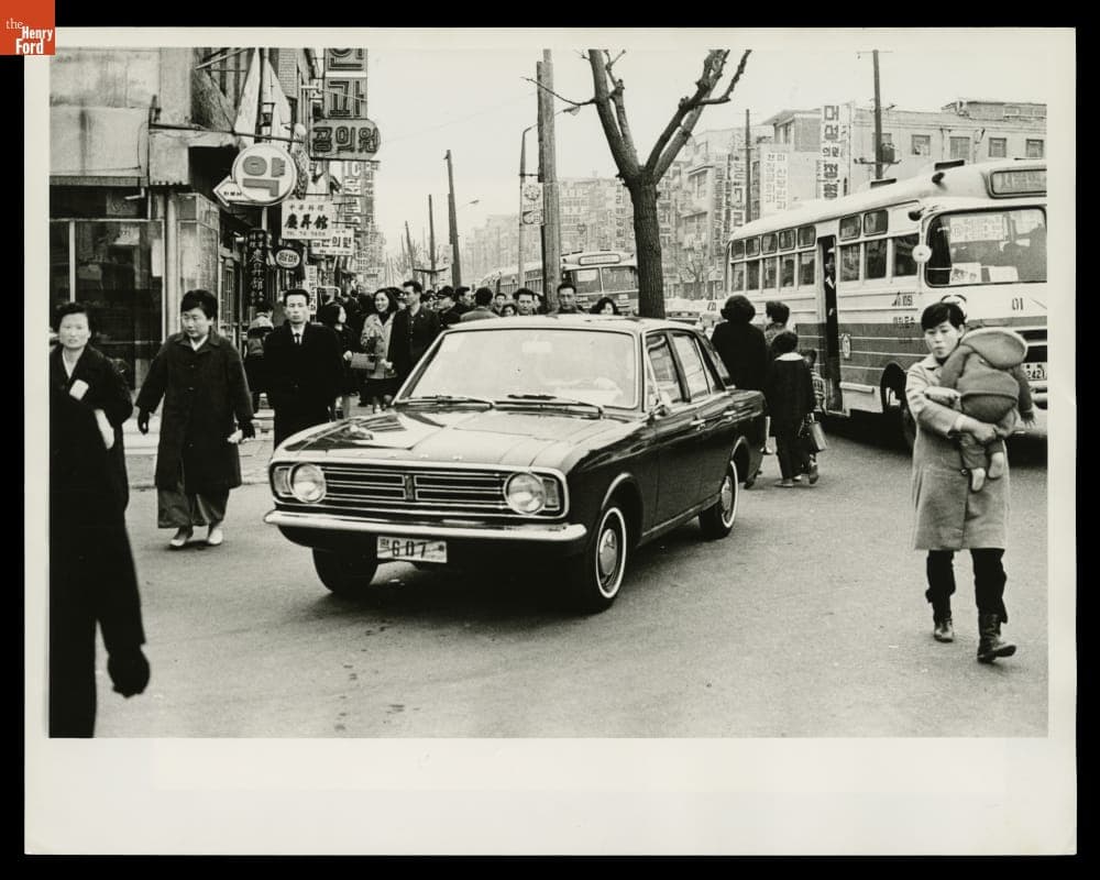 Korean-Made Ford Cortina in Seoul, South Korea, 1969