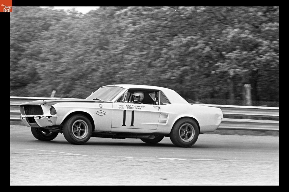 Dick Thompson Driving Ford Mustang, Green Valley Trans-Am Race, Texas, April 1967