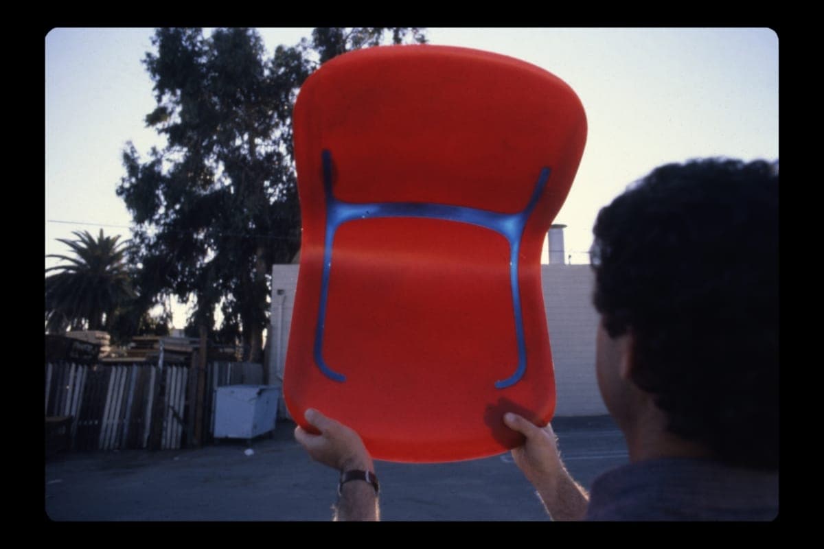 Don Chadwick with Experimental Shell for Herman Miller Equa Chair, circa 1981