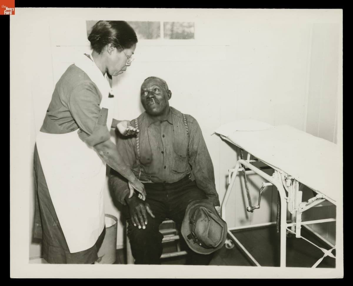 Nurse and Patient in Medical Clinic, Richmond Hill, Georgia, circa 1940