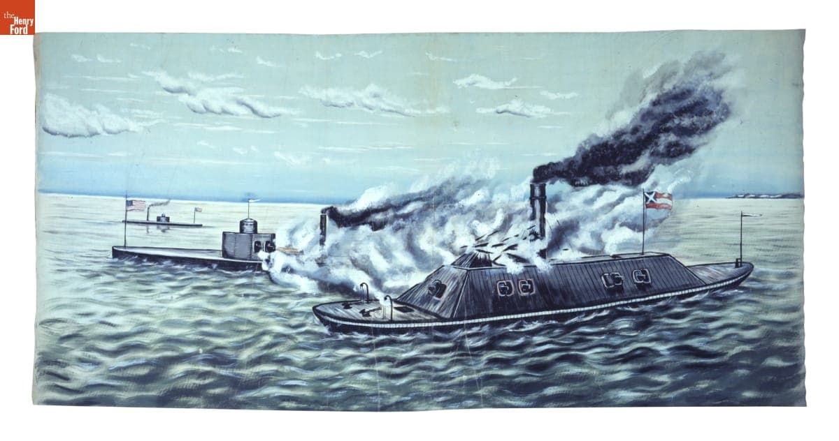 "Battle Scenes of the Rebellion" The Capture of The CSS Atlanta, Civil War Panorama