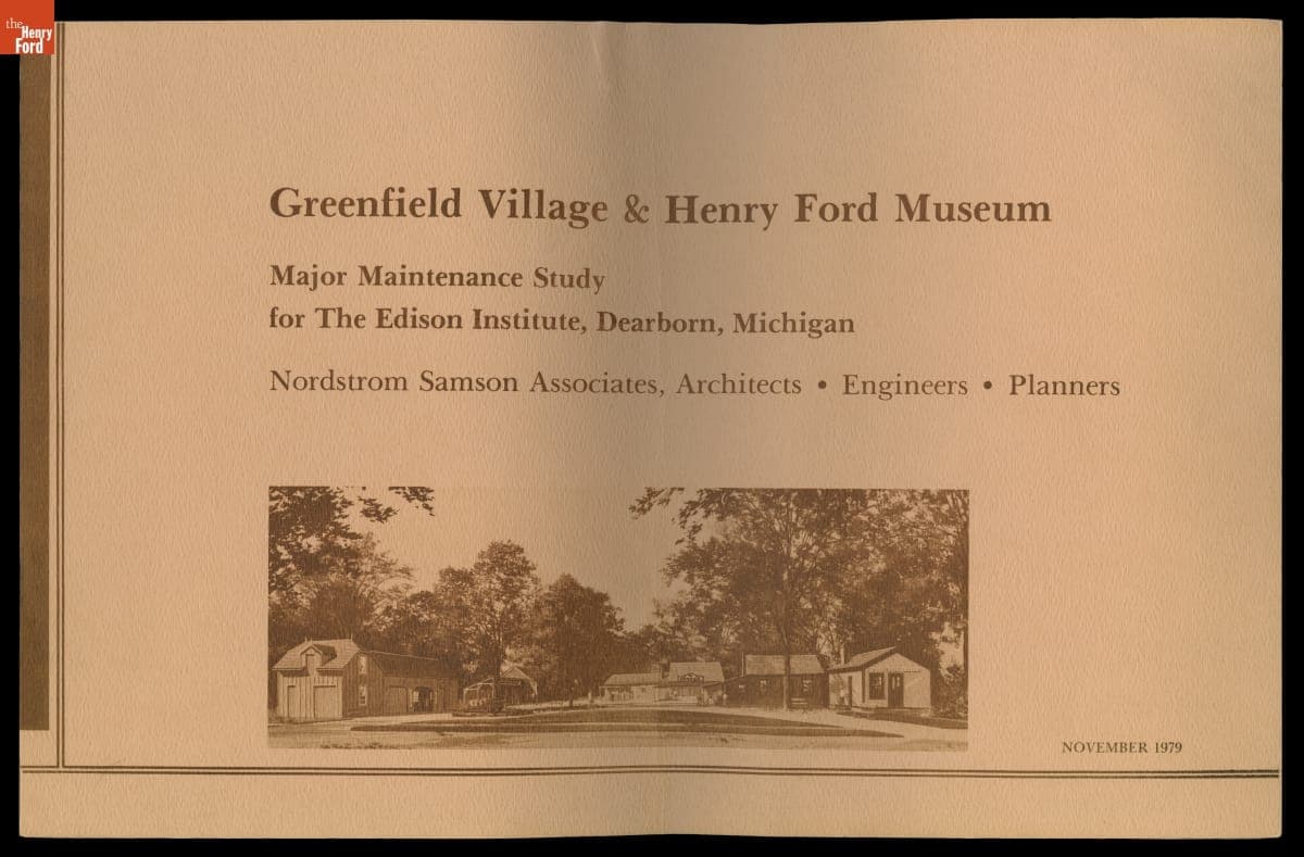 Major Maintenance Study for the Edison Institute, Dearborn, Michigan, November 1979