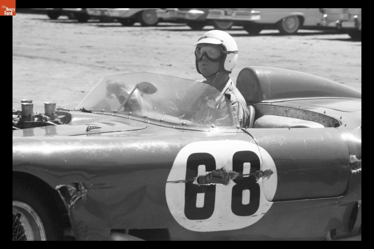 Jim Rathmann Driving Maserati 450S at 1000 km Sports Car Race, Daytona International Speedway, April 1959