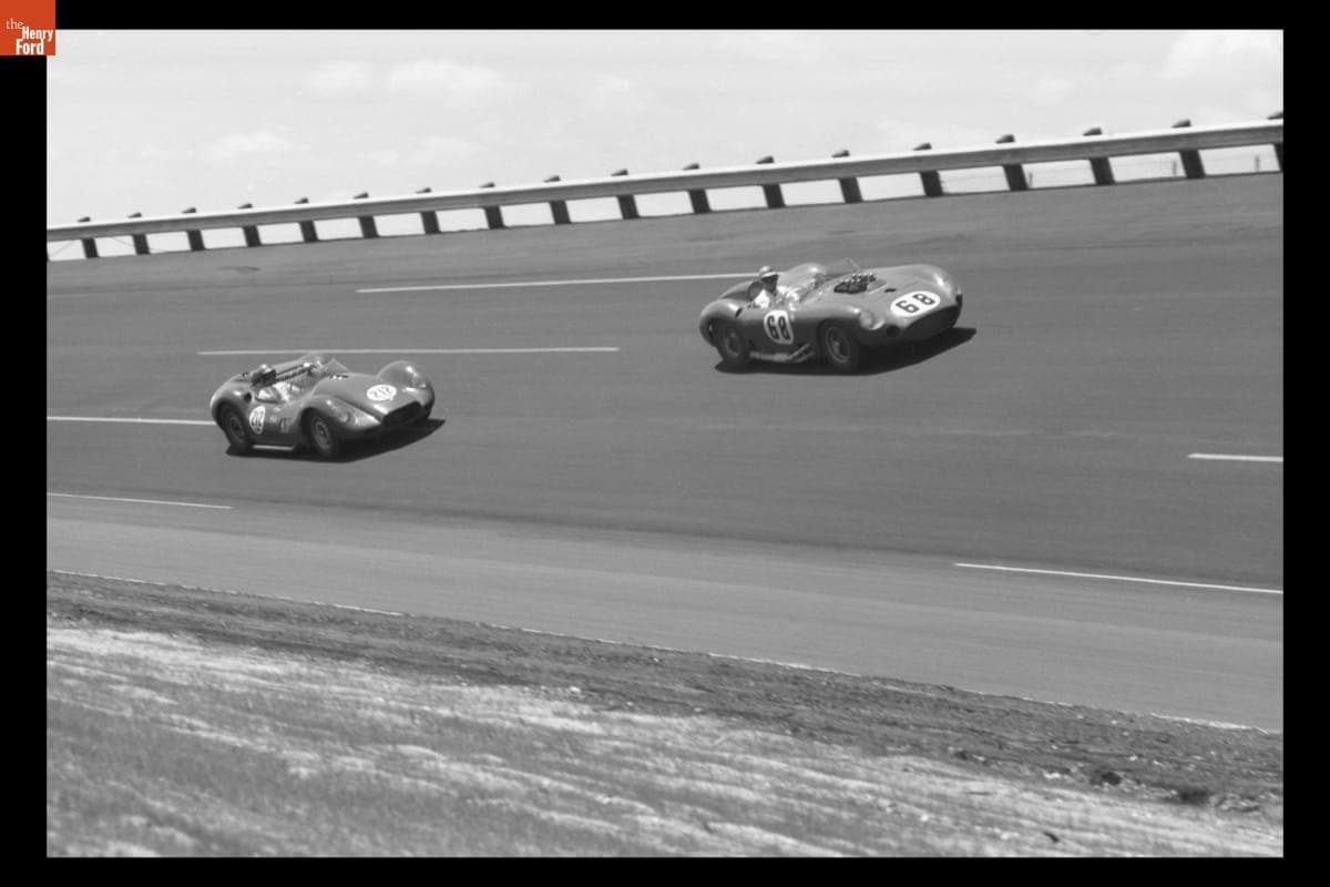 Lister-Corvette and Maserati 450S at 1000 km Sports Car Race, Daytona International Speedway, April 1959