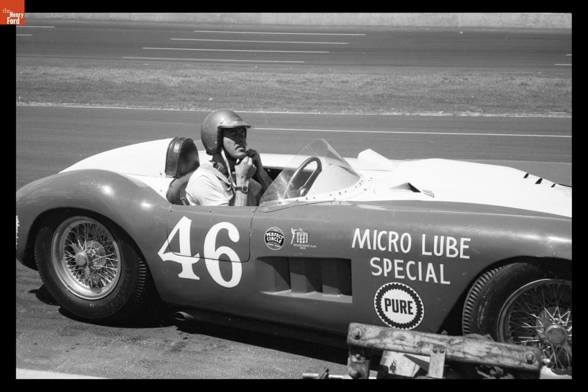 Carroll Shelby Driving Maserati 450S at 1000 km Sports Car Race, Daytona International Speedway, April 1959