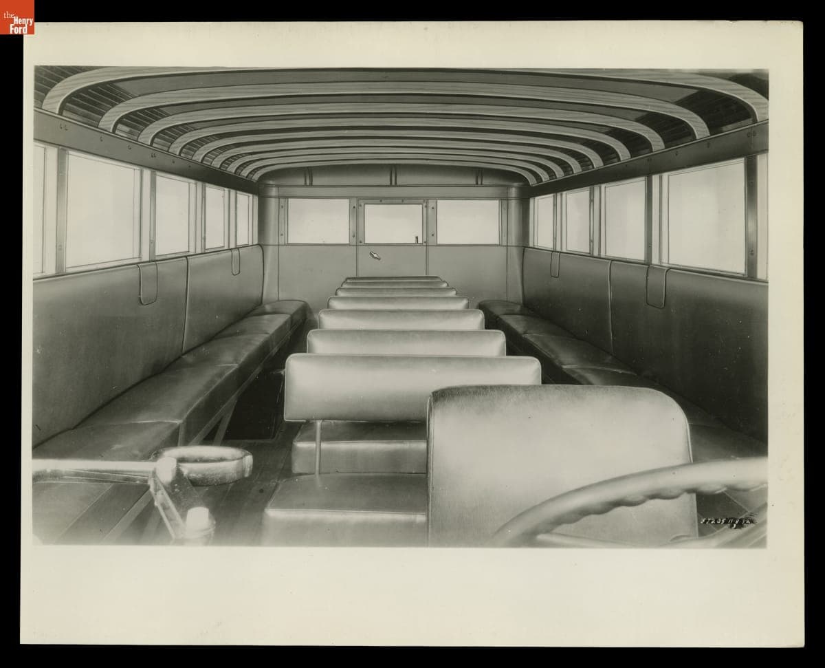 Interior of Ford School Bus, 1932