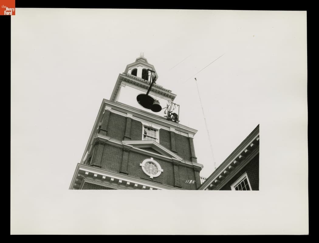 Installing Replica of Liberty Bell in Henry Ford Museum Clocktower, October 1929