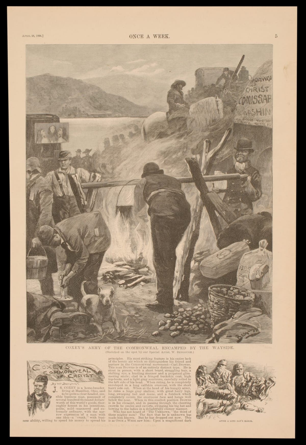 Coxey's Army of the Commonweal Encamped By the Wayside, April 28, 1894