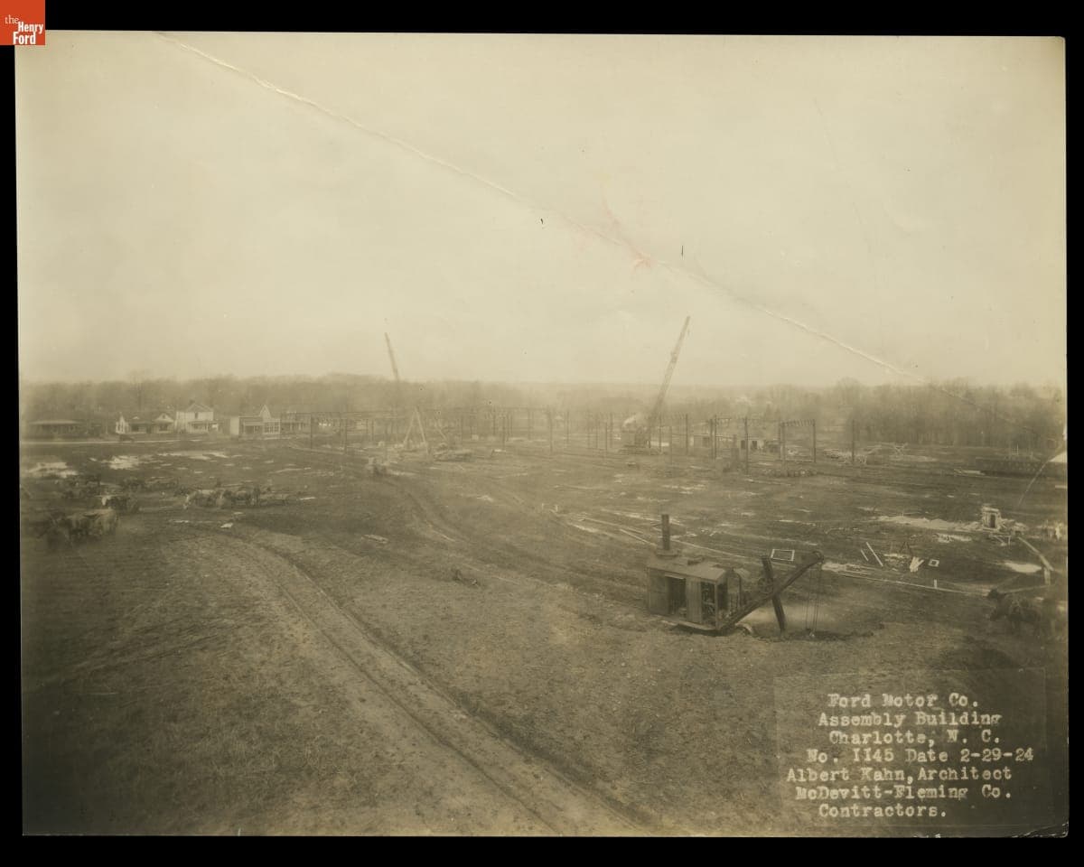 Construction Progress, Ford Motor Company Assembly Plant, Charlotte, North Carolina, February 29, 1924