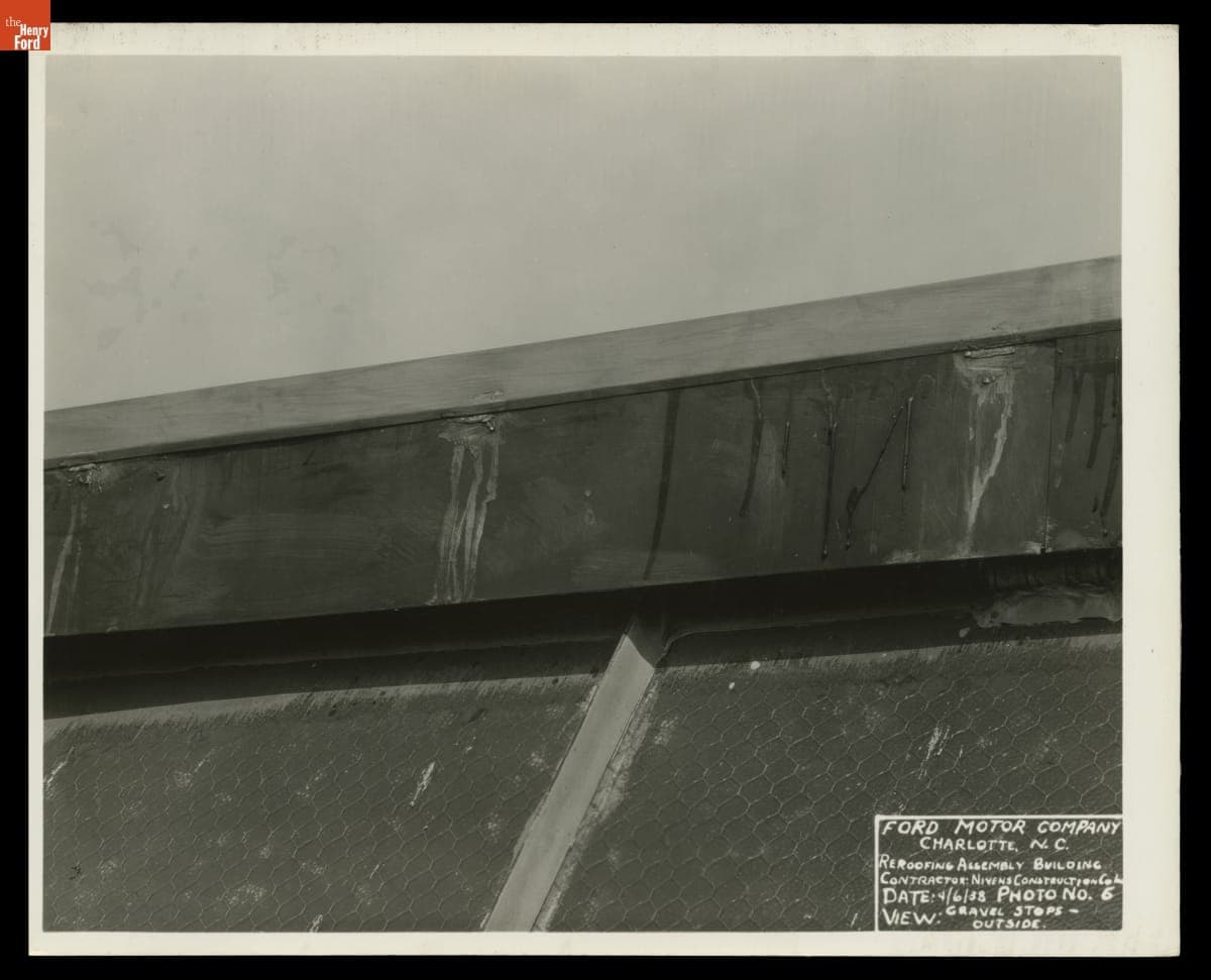 Re-Roofing Ford Motor Company Assembly Plant, Charlotte, North Carolina, April 6, 1938