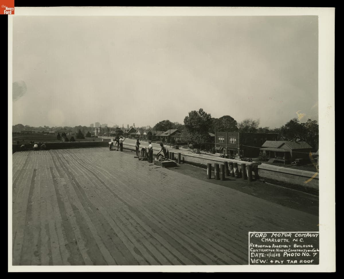 Re-Roofing Ford Motor Company Assembly Plant, Charlotte, North Carolina, April 13, 1938