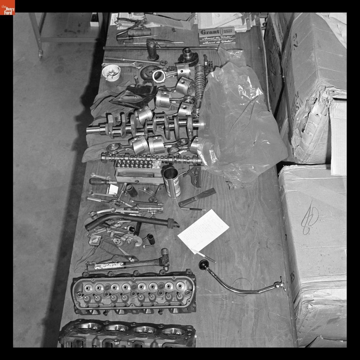 Assembling the First Shelby Cobra at Dean Moon's Hot Rod Shop in Santa Fe Springs, California, February 1962