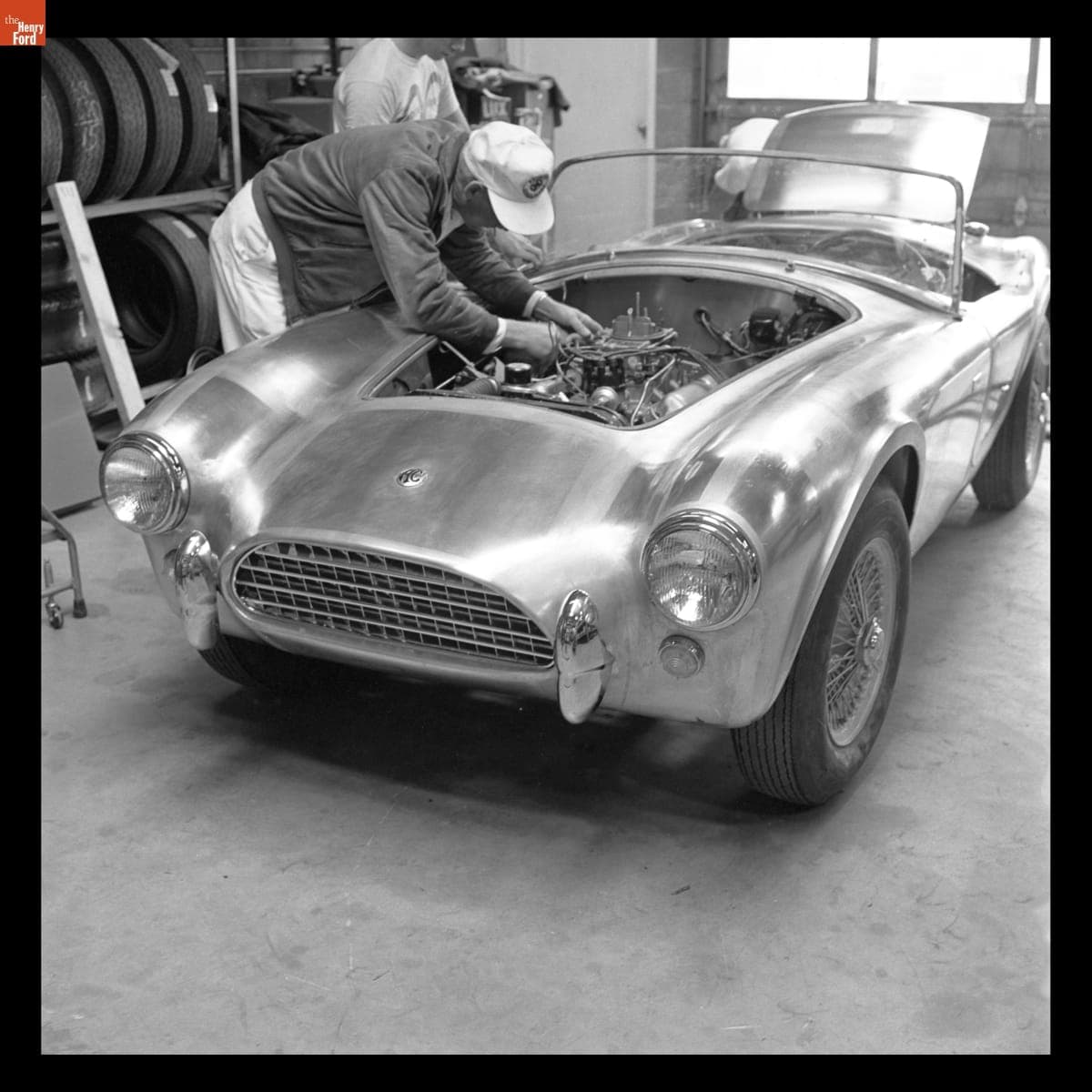 Assembling the First Shelby Cobra at Dean Moon's Hot Rod Shop in Santa Fe Springs, California, February 1962