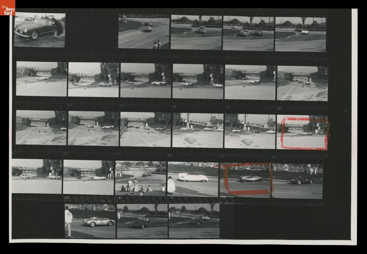 Contact Sheet, Pomona Sports Car Races, February 8-9, 1958