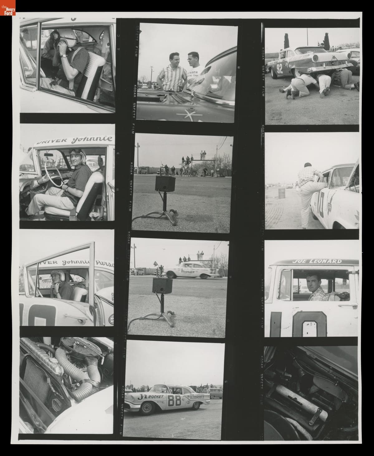 Contact Sheet, Pomona Stock Car Races, February 22-23, 1958
