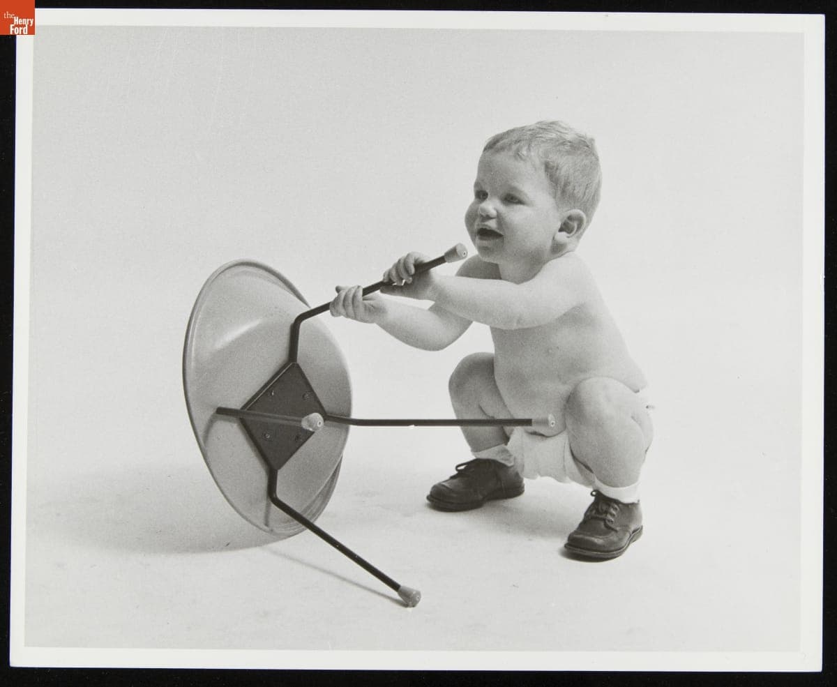 Child Playing with Furniture Made by Fun-Iture Co., circa 1960