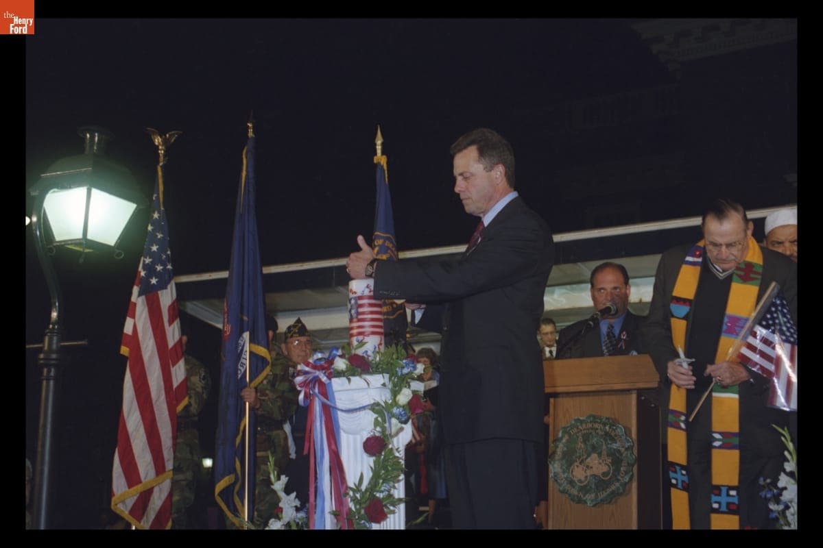 Community Candle Lighting at the "Peace and Unity" Candlelight Vigil at Henry Ford Museum, September 19, 2001