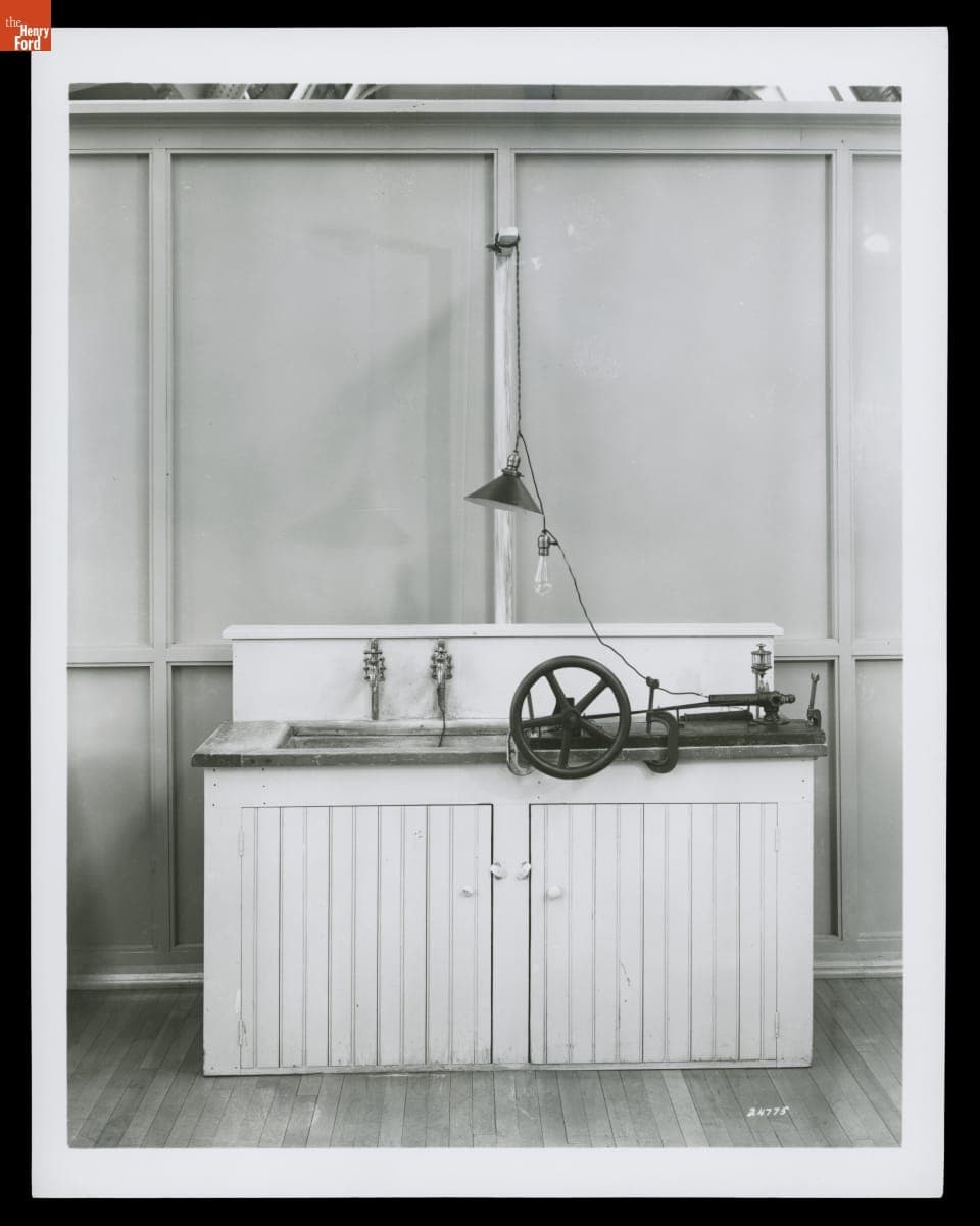 Henry Ford's First Gasoline Engine, Mounted on Kitchen Sink, 1939