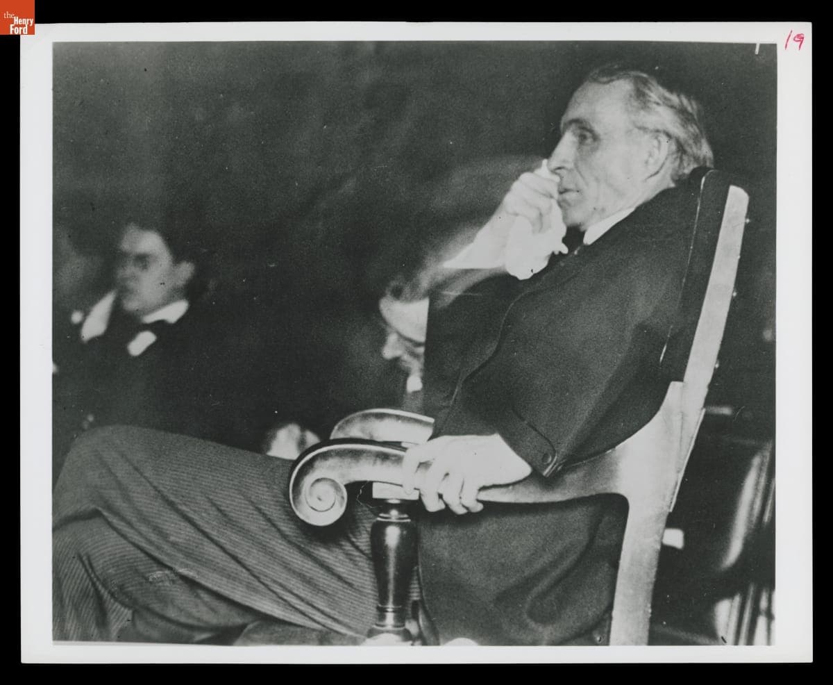 Henry Ford during the Chicago Tribune Libel Suit in Mount Clemens, Michigan, July 1919