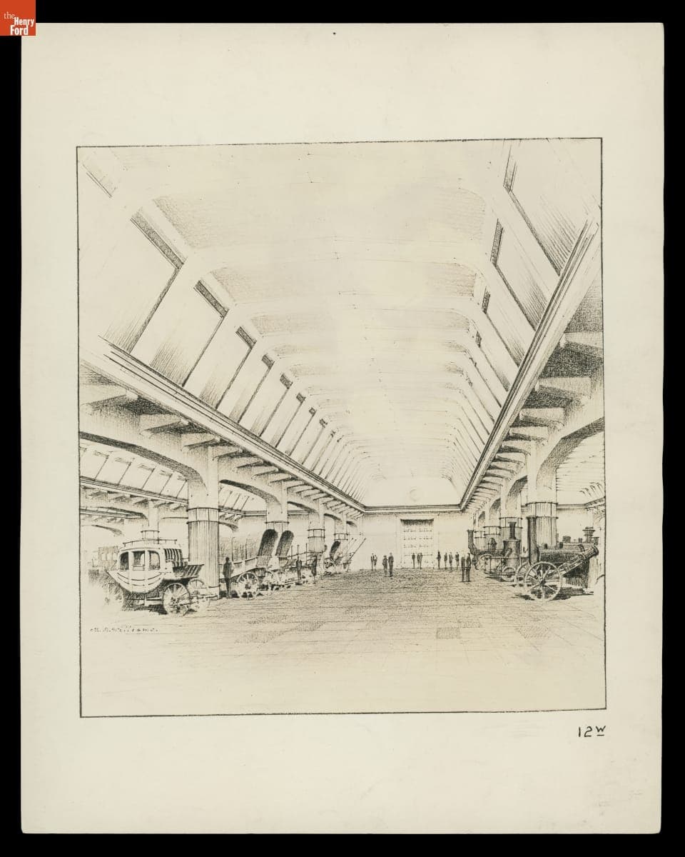 Architectural Concept Drawing of Henry Ford Museum, 1928-1929