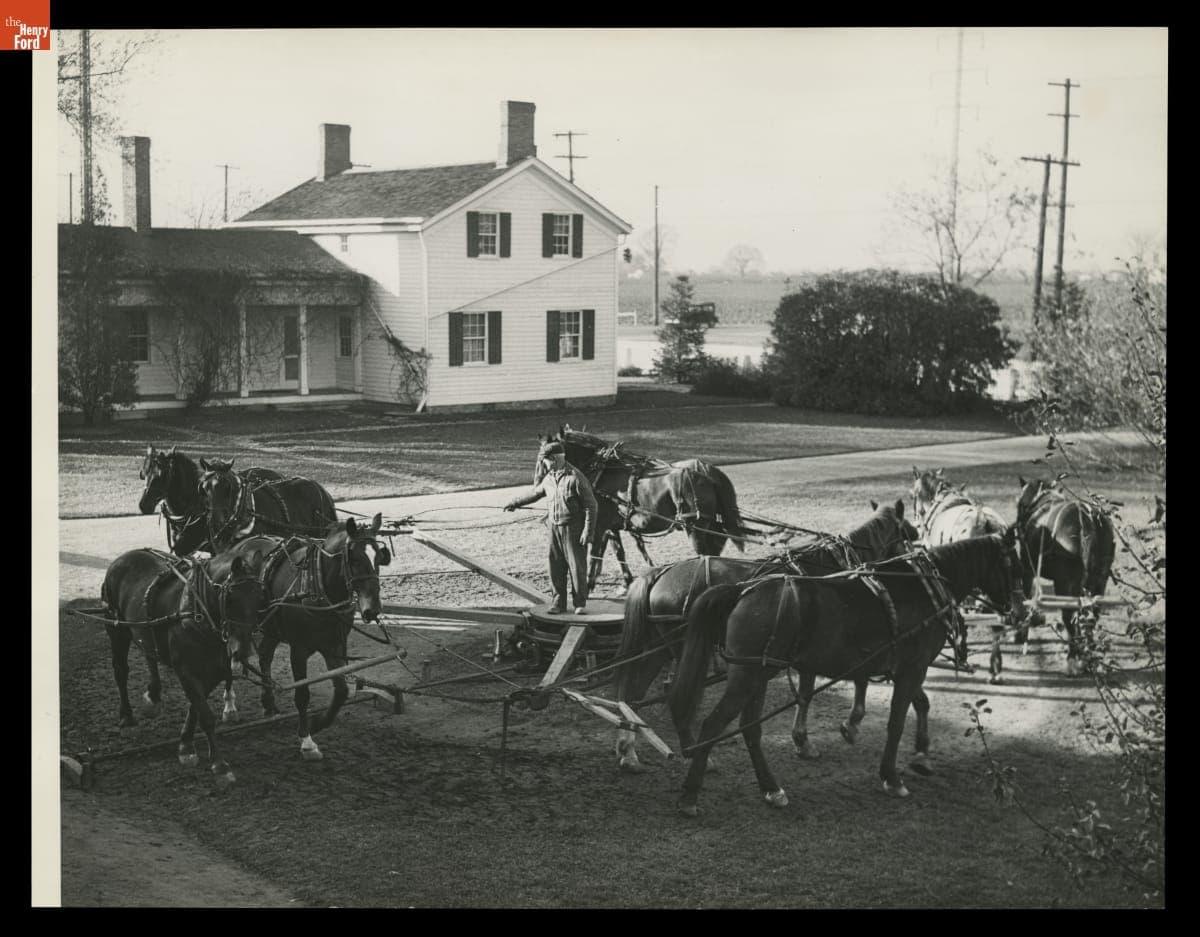 Threshing at the Ford Homestead, Dearborn, Michigan, November 1936