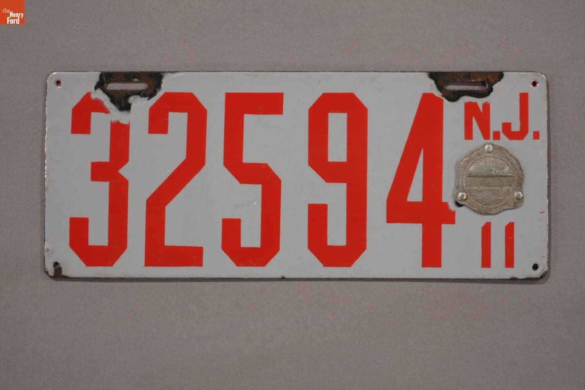 New Jersey License Plate, 1911