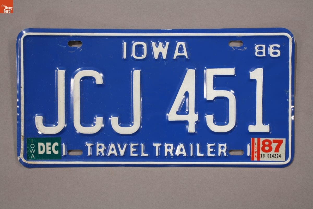 Iowa License Plate, 1986