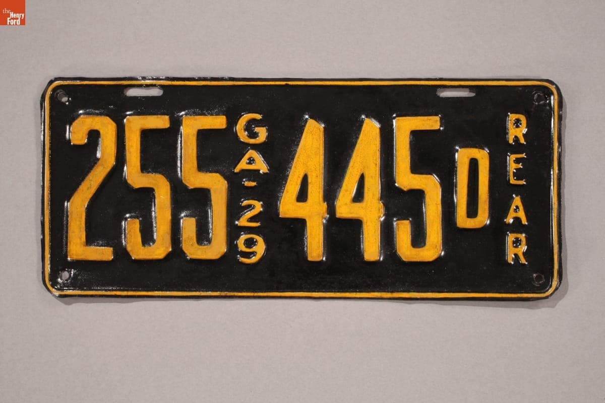 Georgia License Plate, 1929