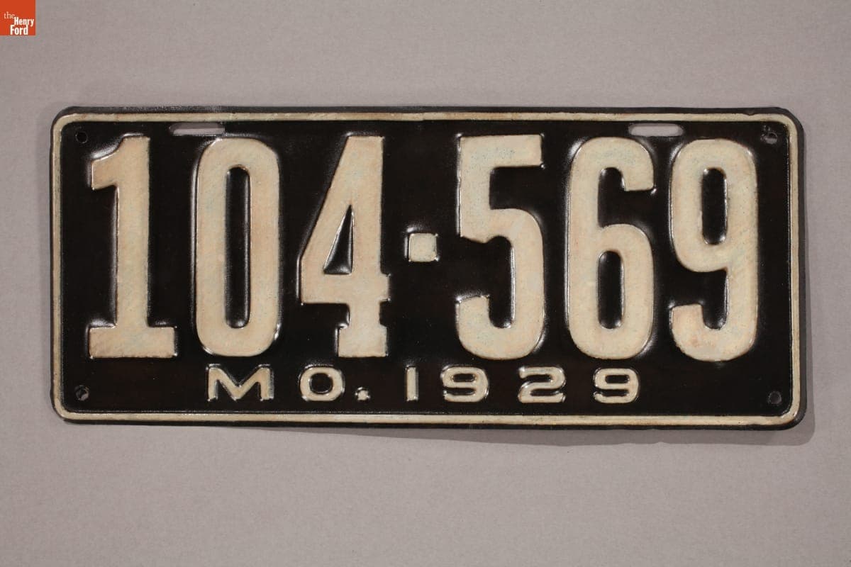 Missouri License Plate, 1929