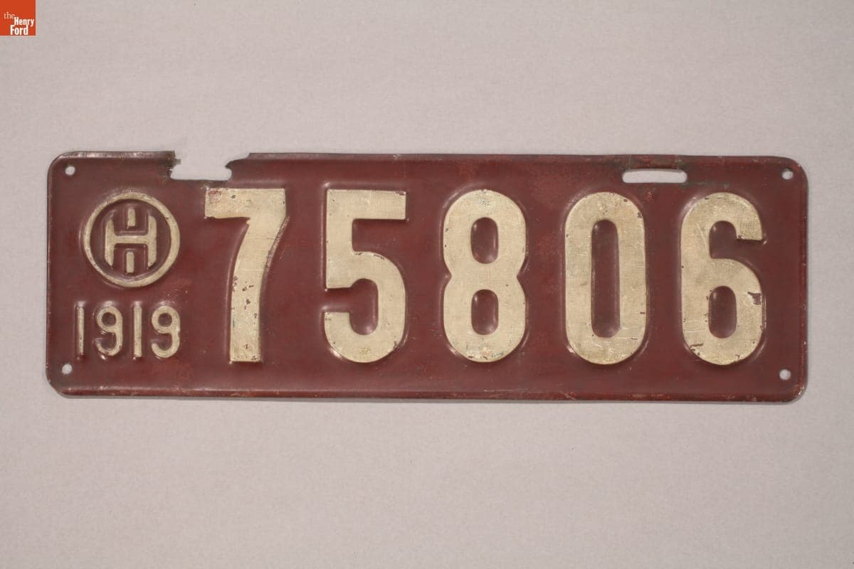 Ohio License Plate, 1919