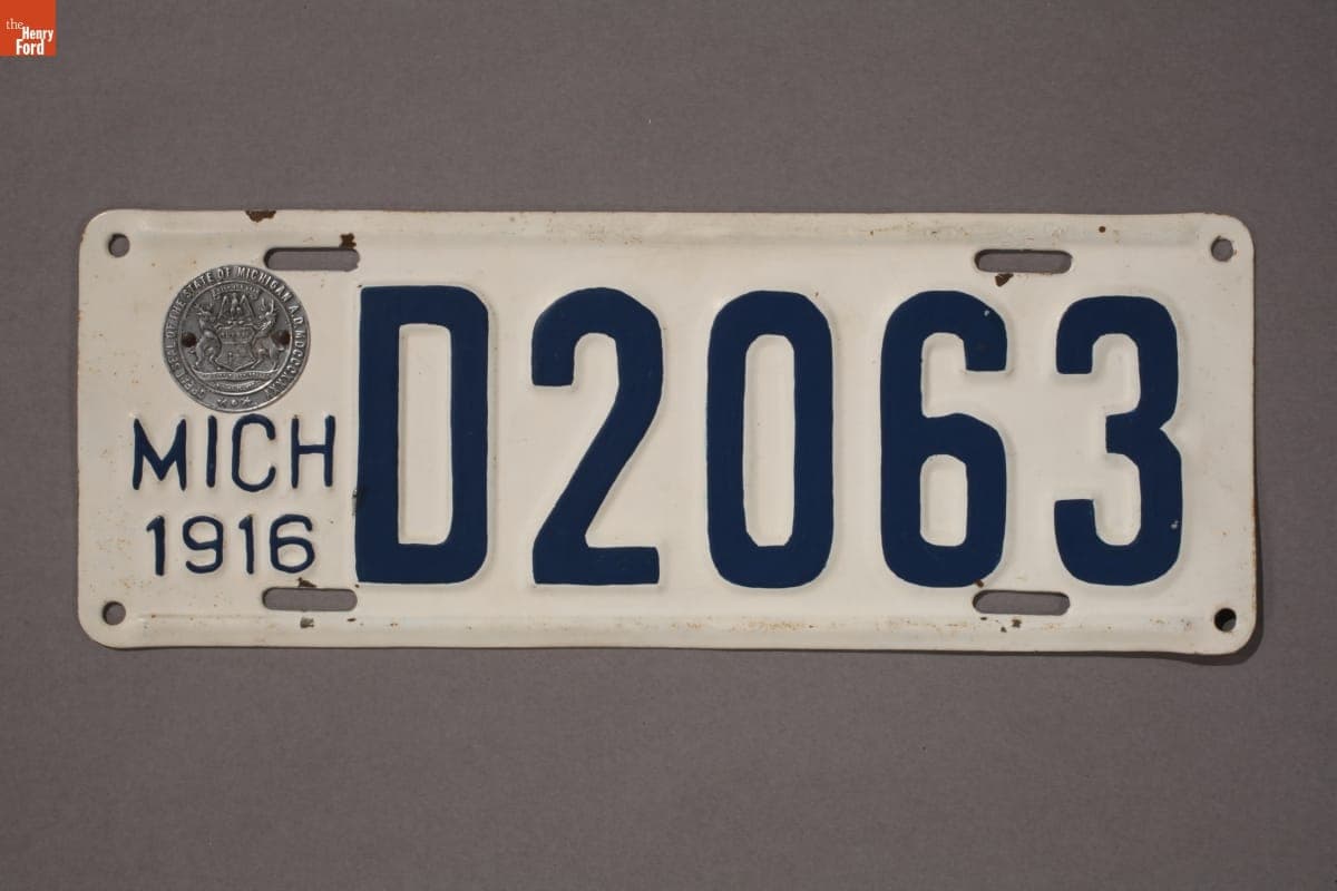 Michigan License Plate, 1916
