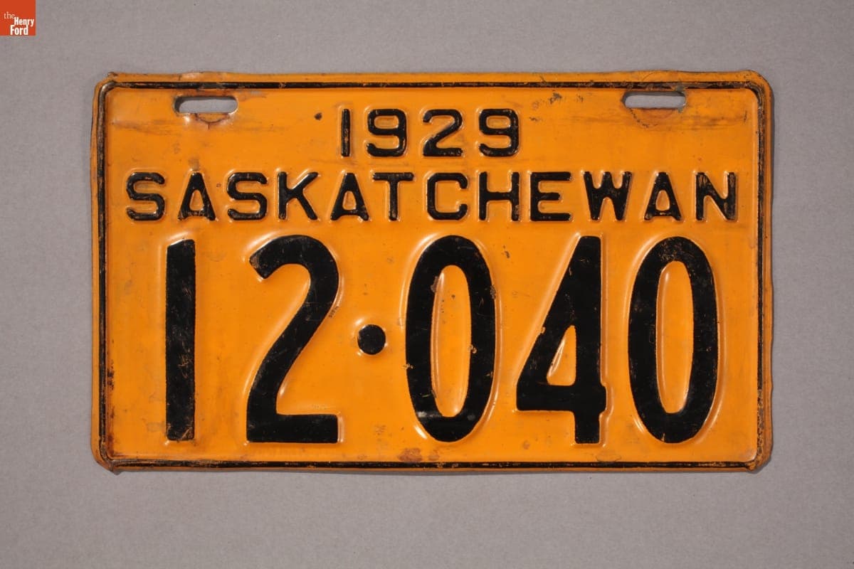 Saskatchewan License Plate, 1929
