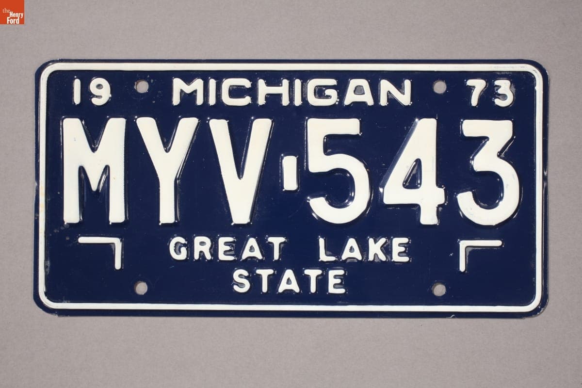 Pair of Michigan License Plates, 1973
