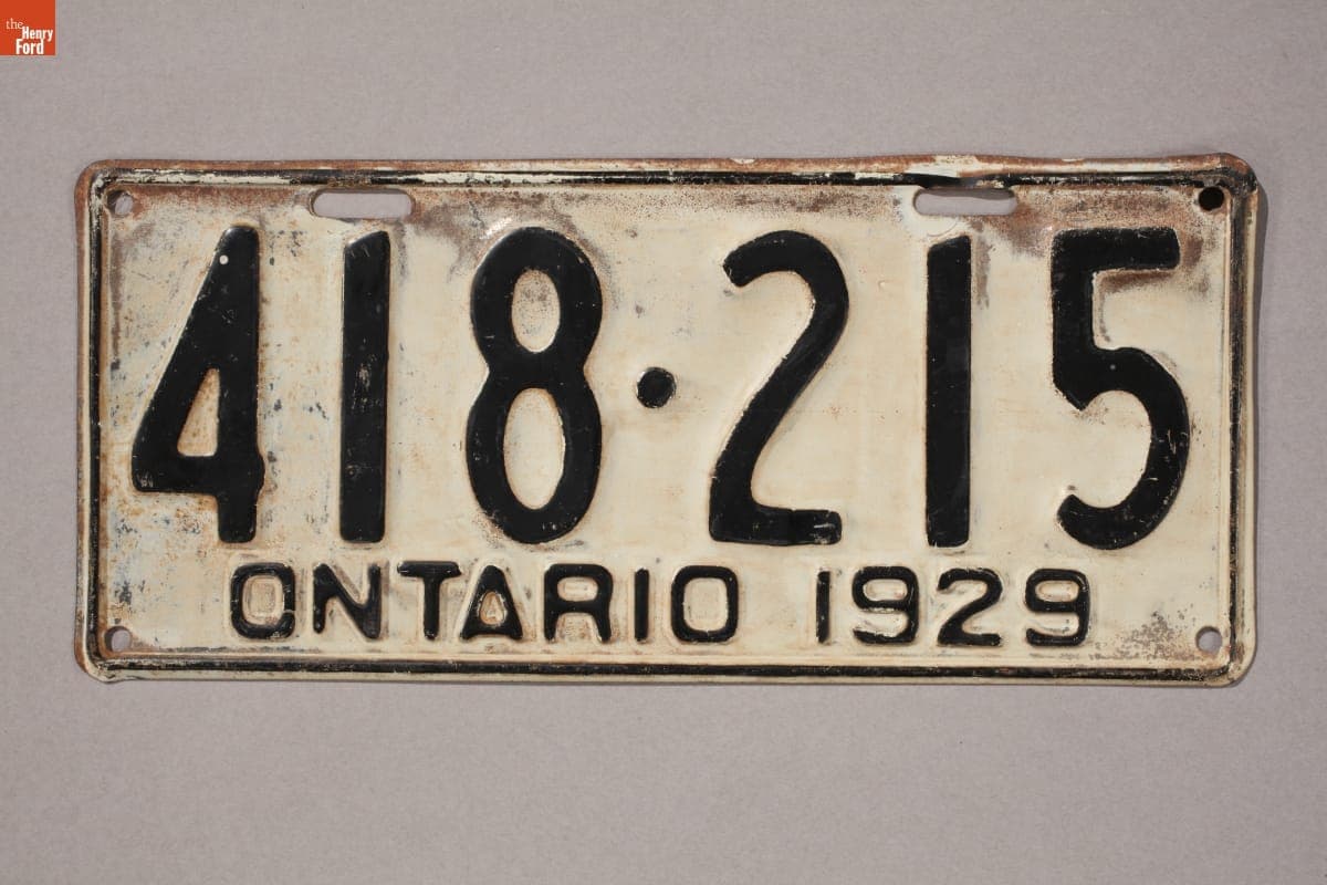 Ontario License Plate, 1929