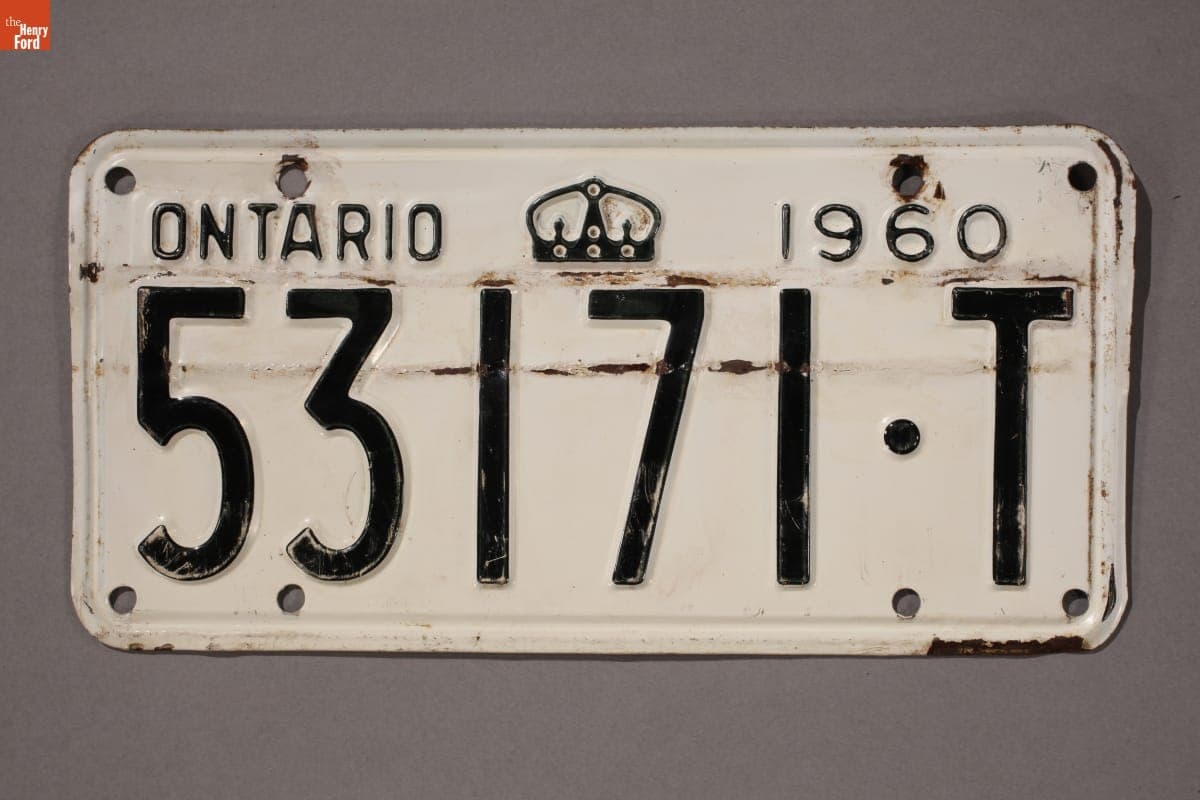 Ontario License Plate, 1960