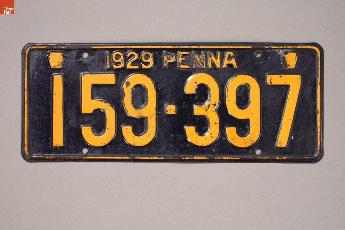 Pennsylvania License Plate, 1929