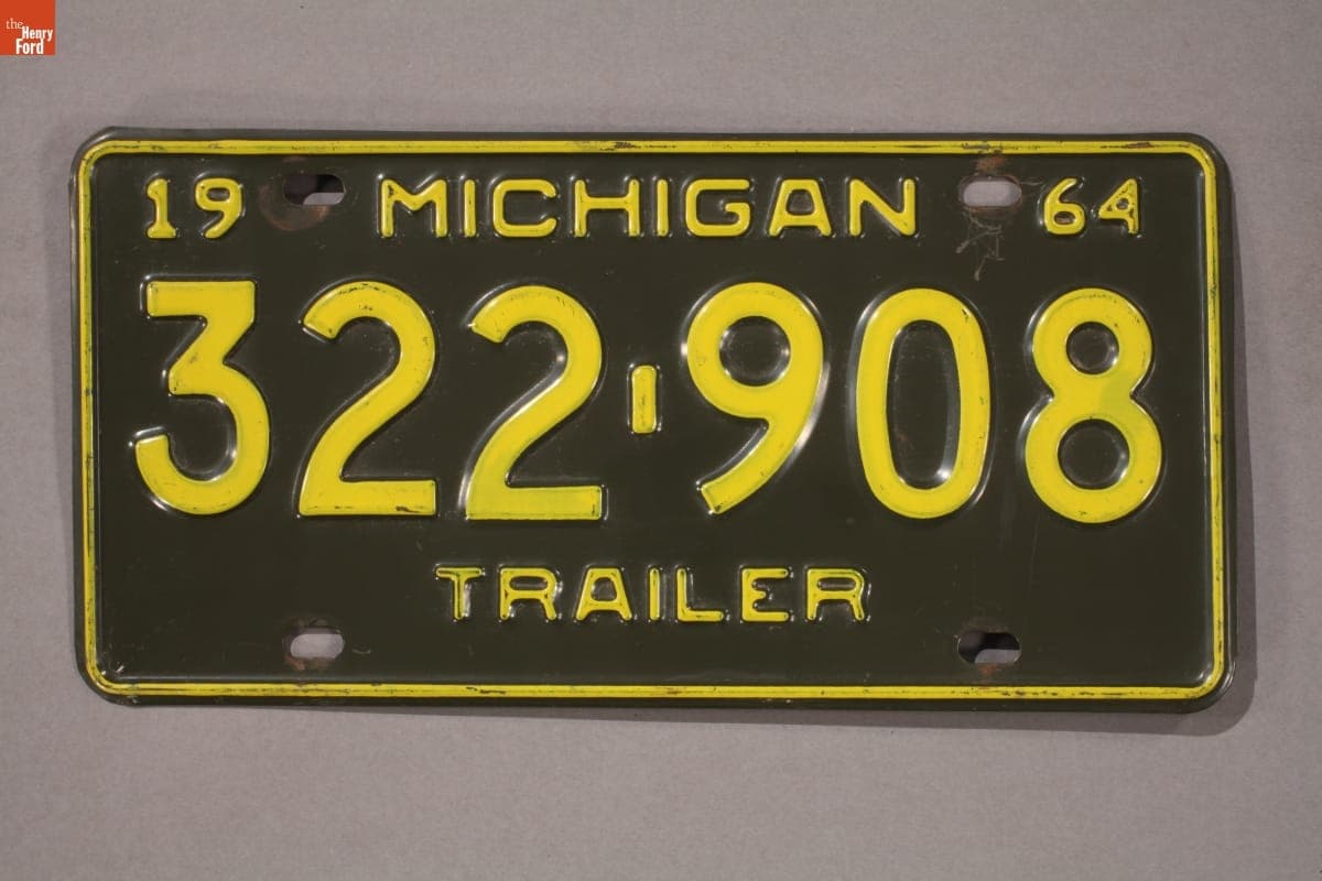 Michigan Trailer License Plate, 1964