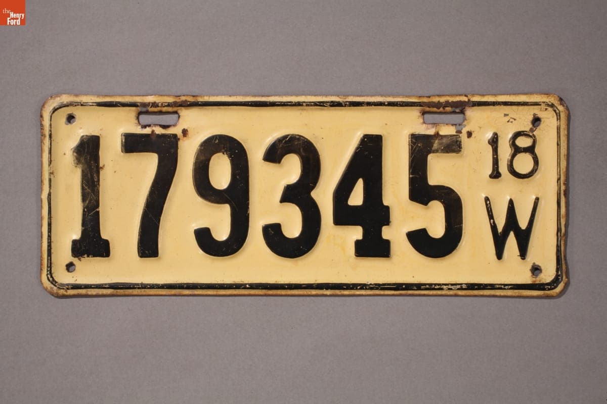 Wisconsin License Plate, 1918