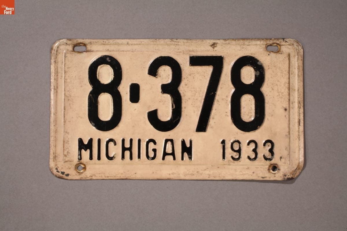 Michigan License Plate, 1933