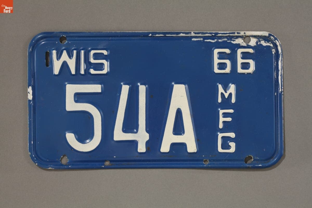 Wisconsin License Plate, 1966