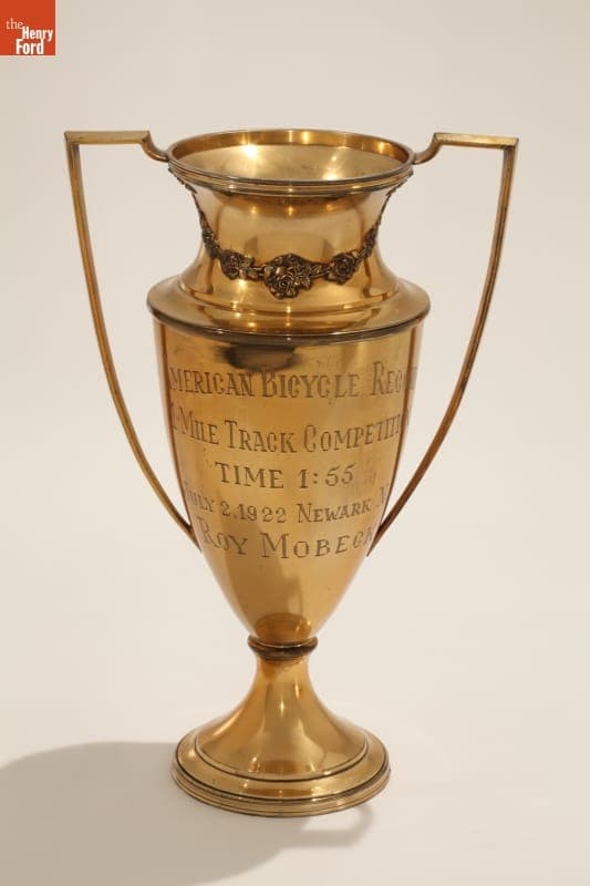 Bicycle Racing Trophy Won by Roy Mobeck, 1922
