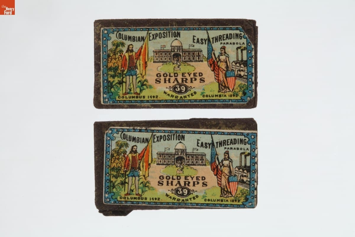 Columbian Exposition Souvenir Sewing Needle Packets, 1893