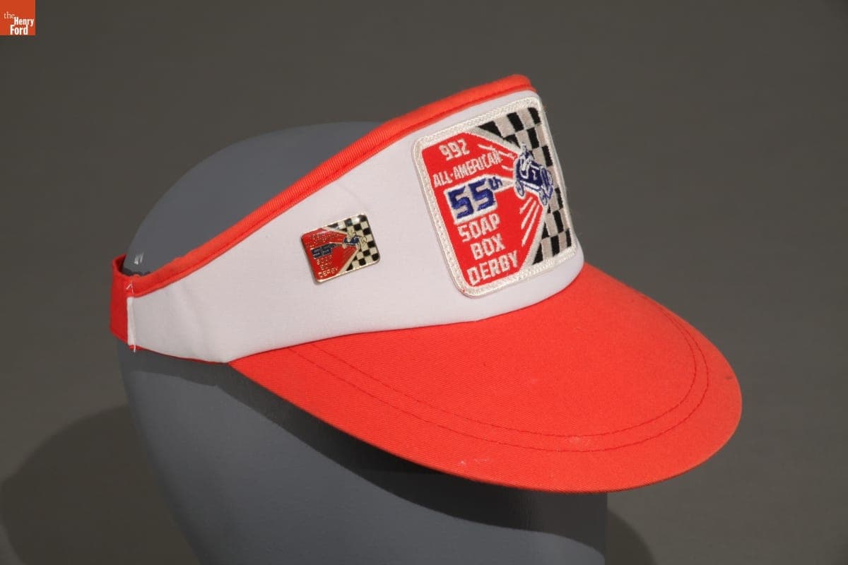 55th All-American Soap Box Derby Visor with Pin, 1992