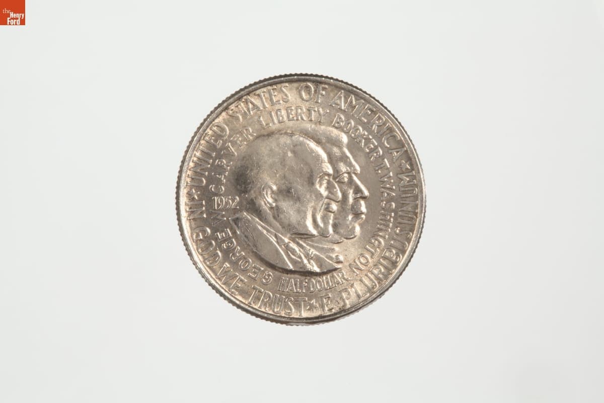 Commemorative Half Dollar Coin Featuring George Washington Carver and Booker T. Washington, 1952