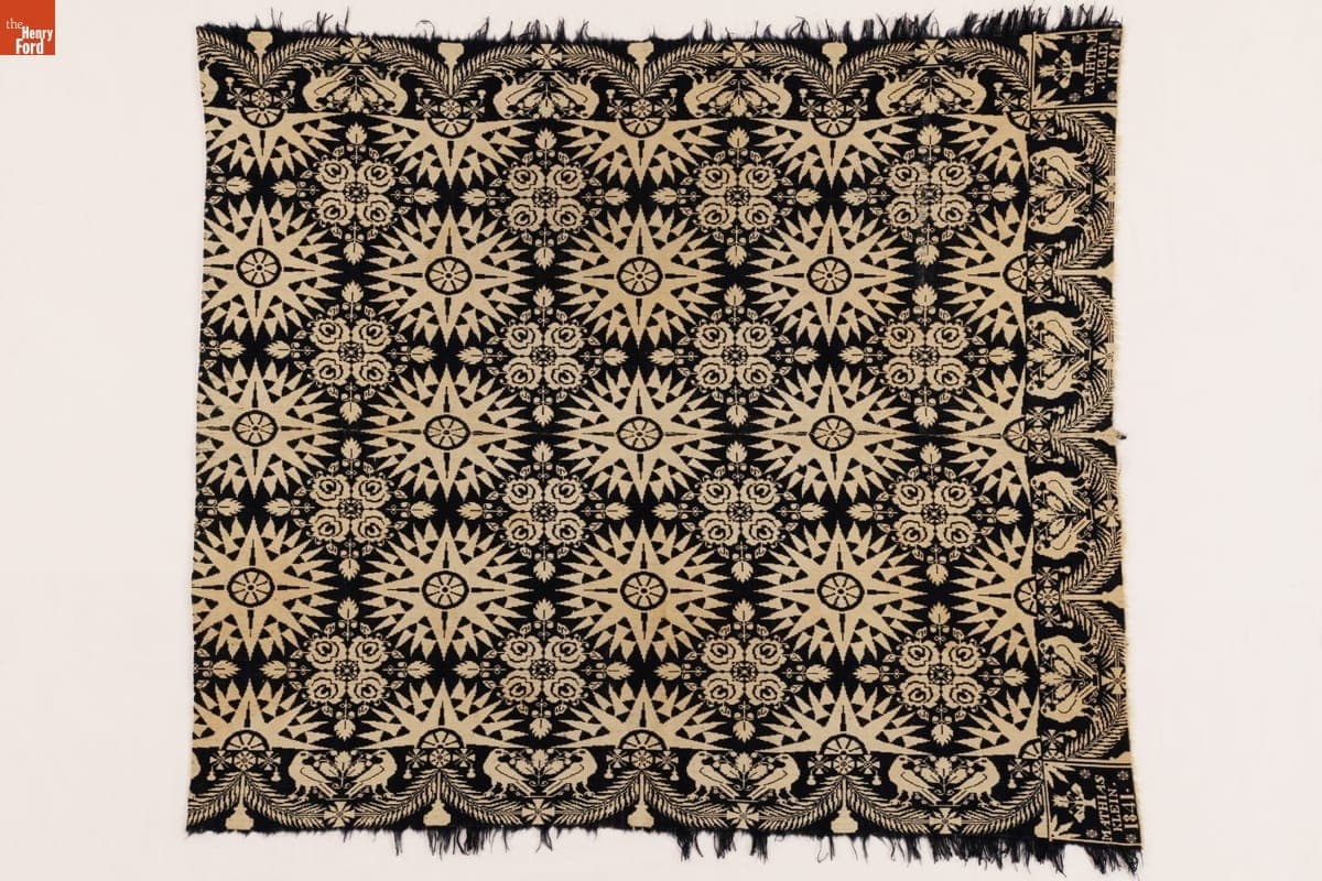 Jacquard Coverlet Woven by Mathias Klein, 1841