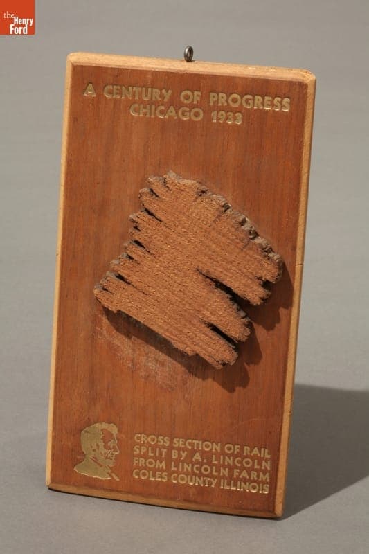 1933 Century of Progress Souvenir, Cross Section of Rail Split by Abraham Lincoln