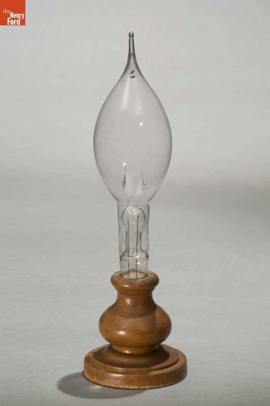 Carbonized Paper Filament Lamp Made by Hiram Maxim, 1880-1881
